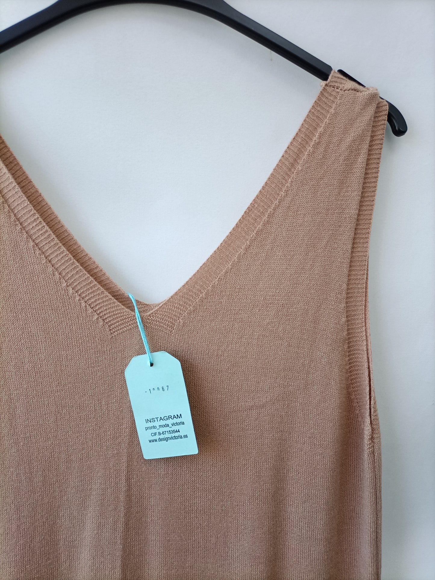 OTRAS.Vestido largo punto beige T.M/L