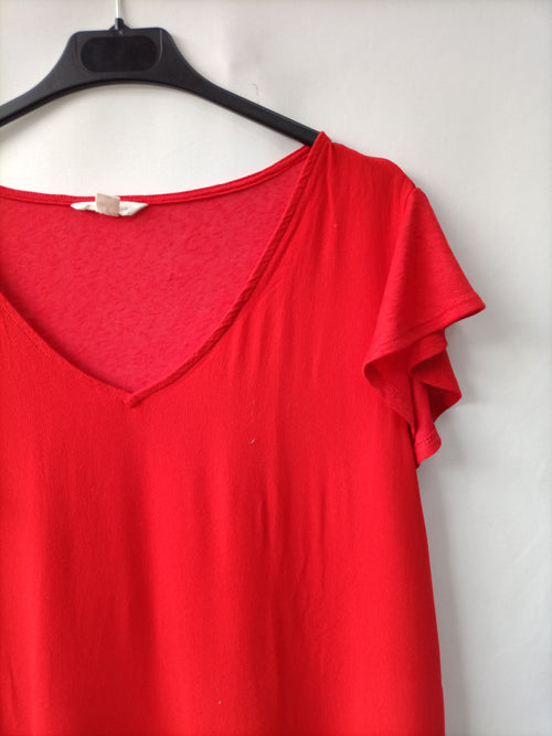 SPRINGFIELD. Camiseta roja textura T.l