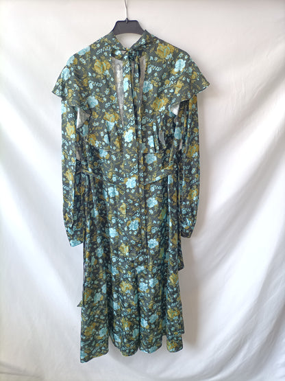 GOLDEN GOOSE. Vestido midi flores T.s