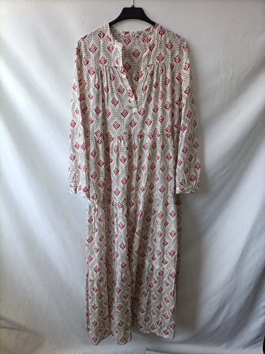 OTRAS. Vestido largo beige flore T.u(s/m)