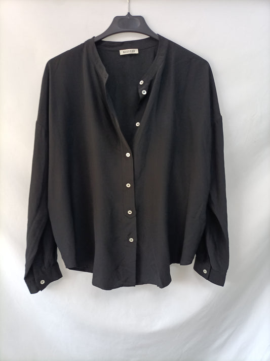 MASSCOB.Blusa negra seda T.xs (s/m)