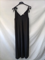 H&M.Vestido largo negro T.xs