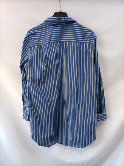 MANGO. Camisa rayas azules T.s