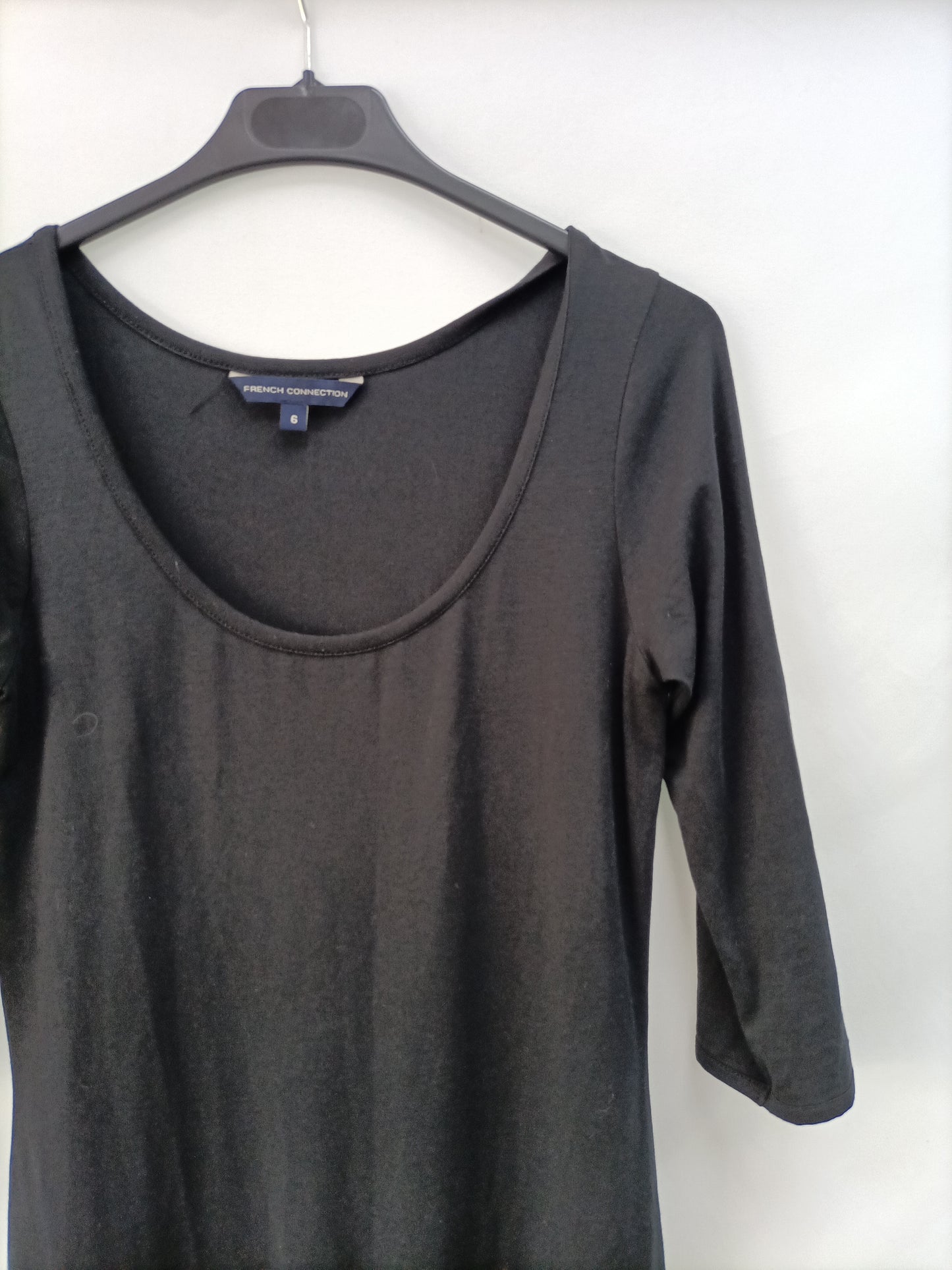 FRENCH CONNECTION. Black pleated Ts dress