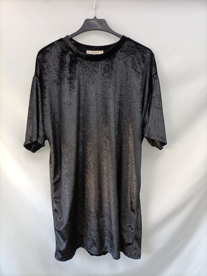 PULL&amp;BEAR.Silver reflection velvet dress Tm