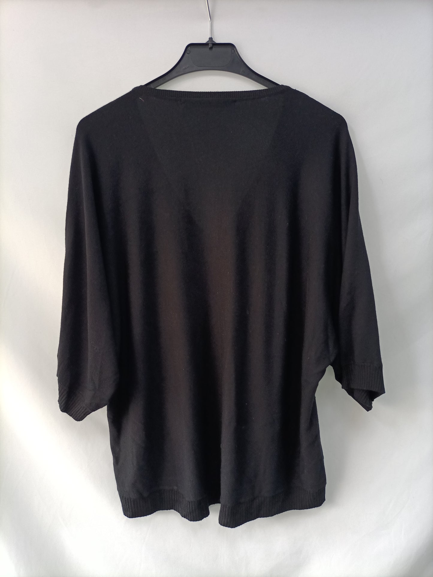 ZARA.Jersey punto negro manga corta T.m