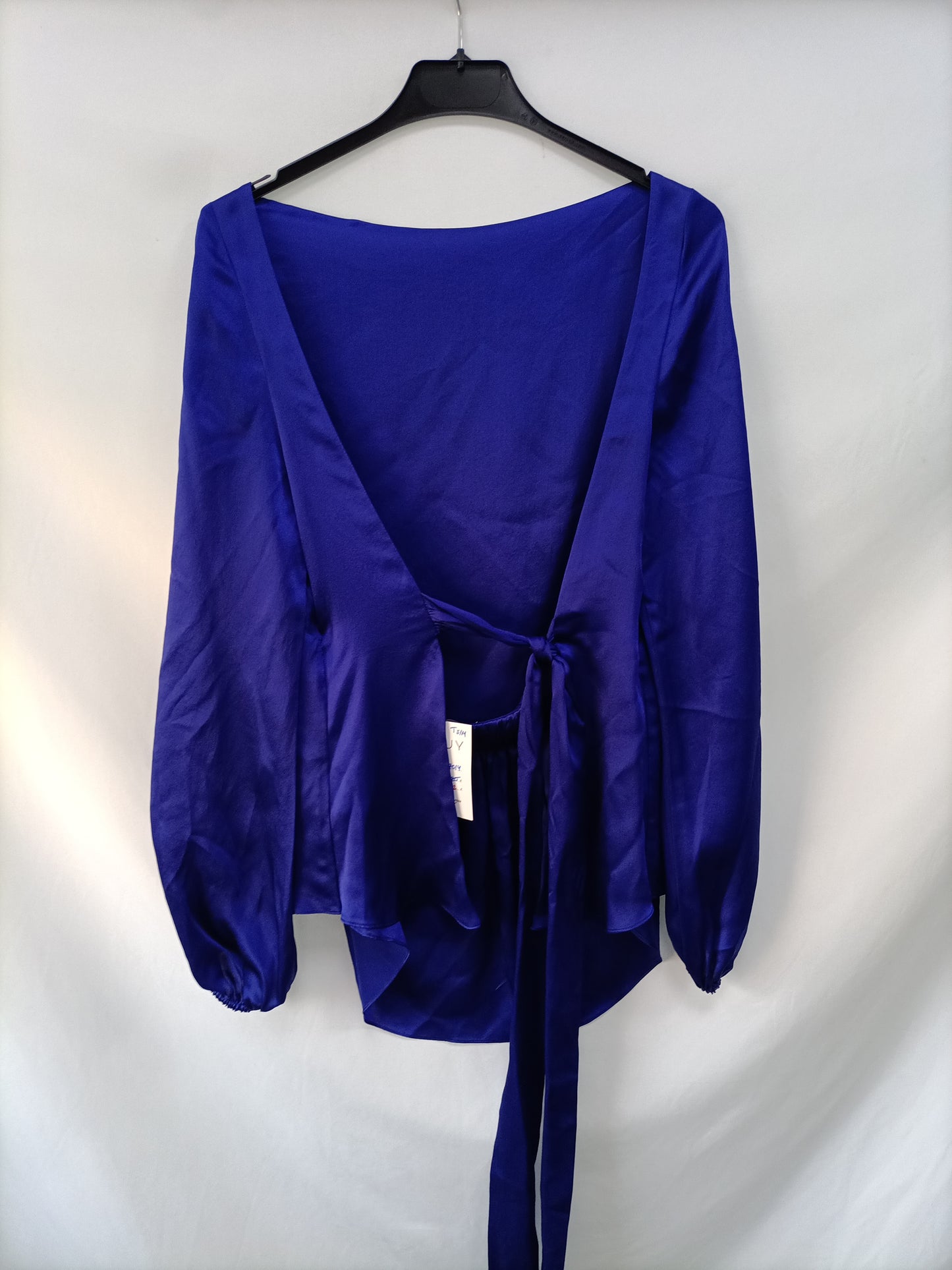 HOSS INTROPIA. Blue backless blouse, size 36