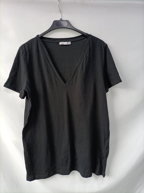 ZARA.Camiseta rayas negras y blancas T.L – Hibuy market