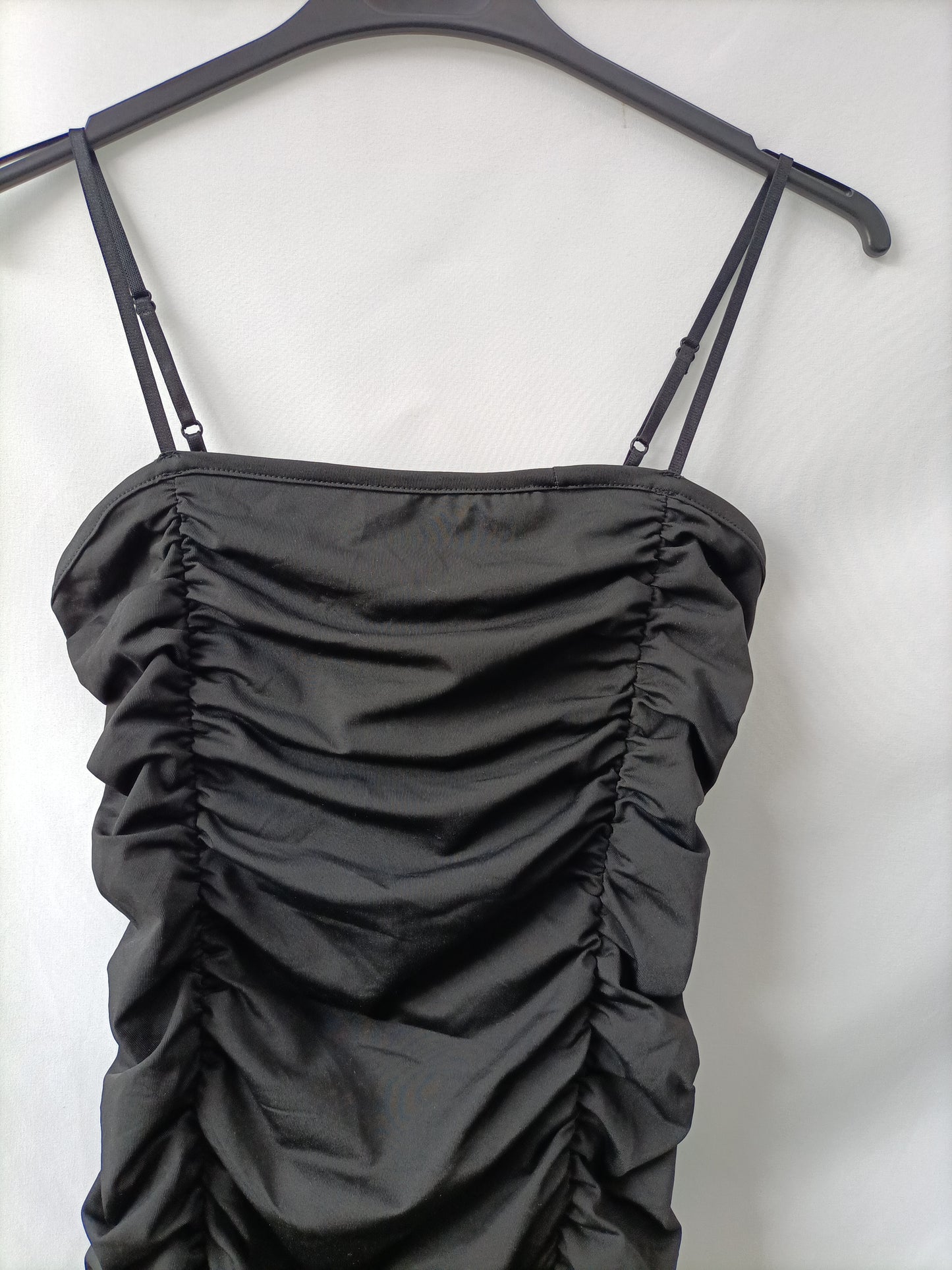 SHEIN. Vestido negro Fruncido T.m