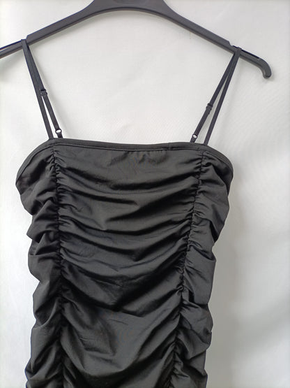 SHEIN. Vestido negro Fruncido T.m