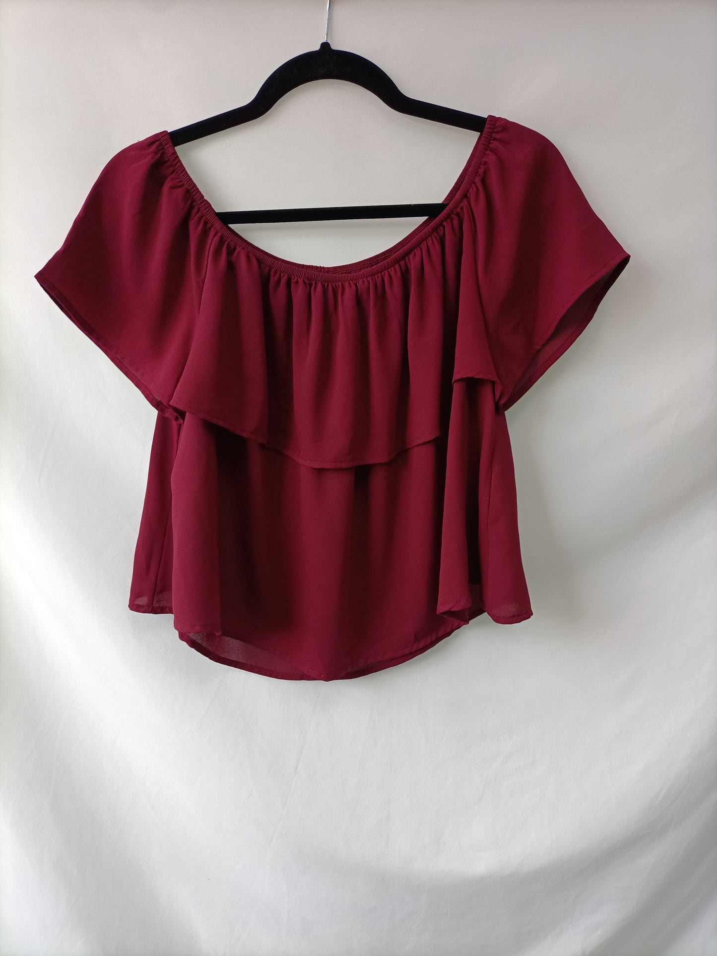 STRADIVARIUS. Top burdeos Fluido T.m