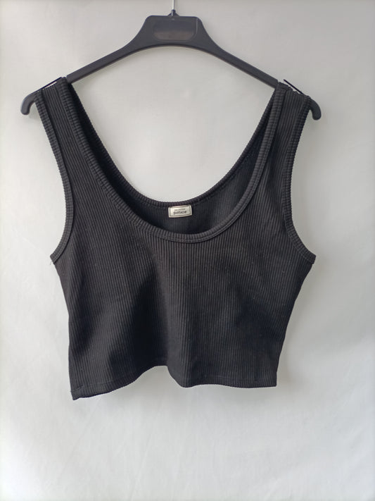 PIMKIE. Top negro canalé T.l