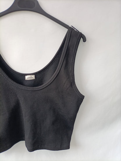 PIMKIE. Top negro canalé T.l