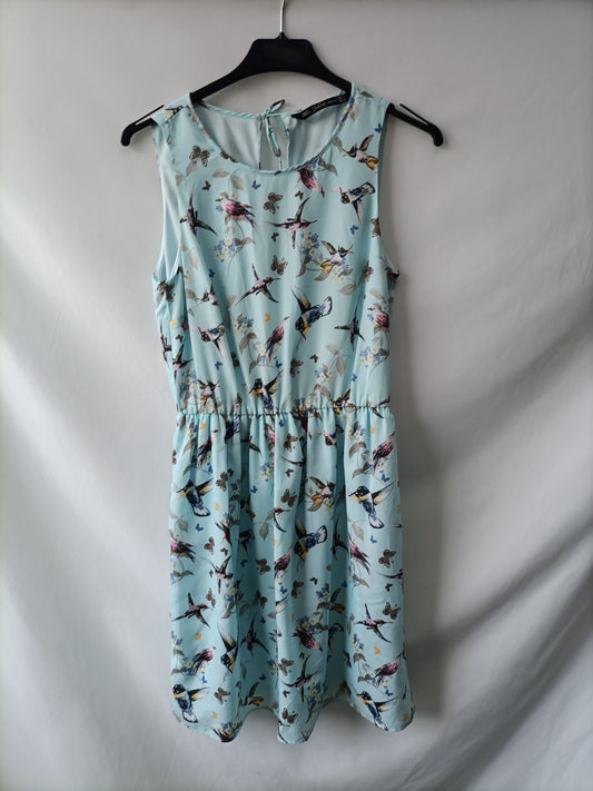 ZARA. Blue floral Ts dress