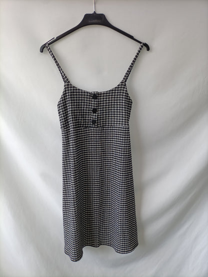 MANGO. Vestido corto cuadro T.m