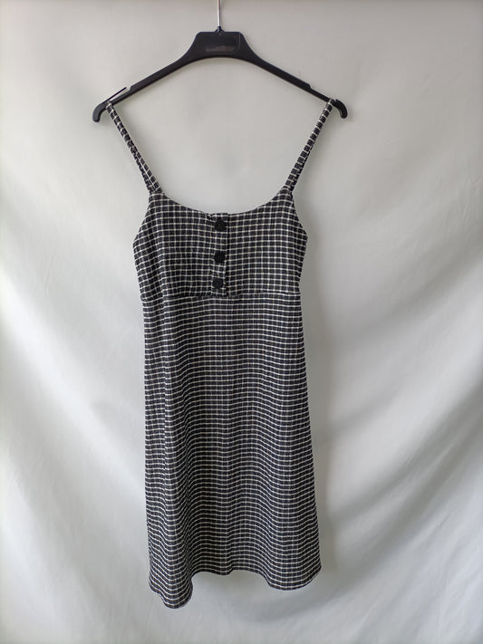 MANGO. Vestido corto cuadro T.m