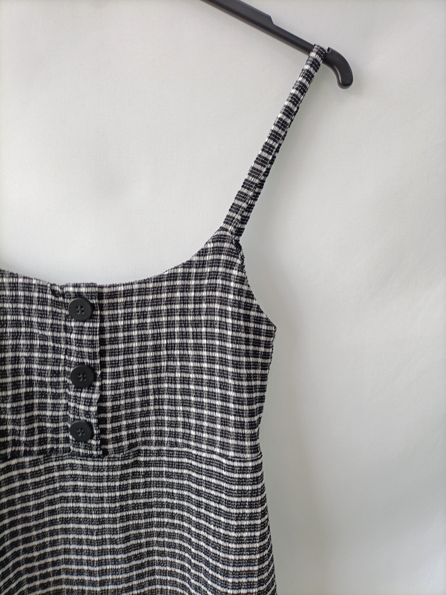 MANGO. Vestido corto cuadro T.m