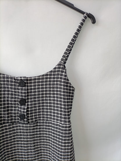 MANGO. Vestido corto cuadro T.m