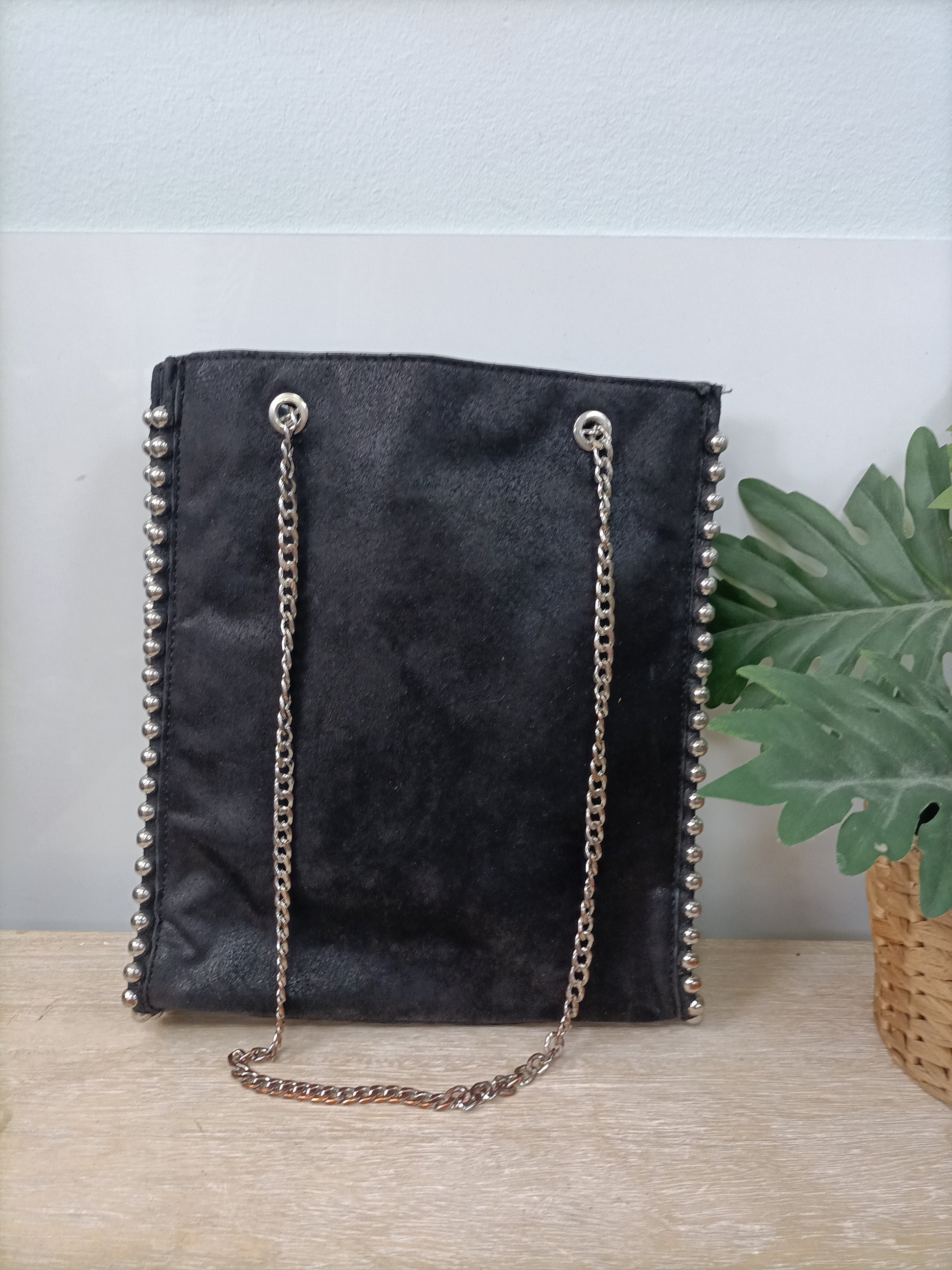 Clearance Bolso Bolso Negro De Cadenas Bolso Tachas Negro Zara Bag