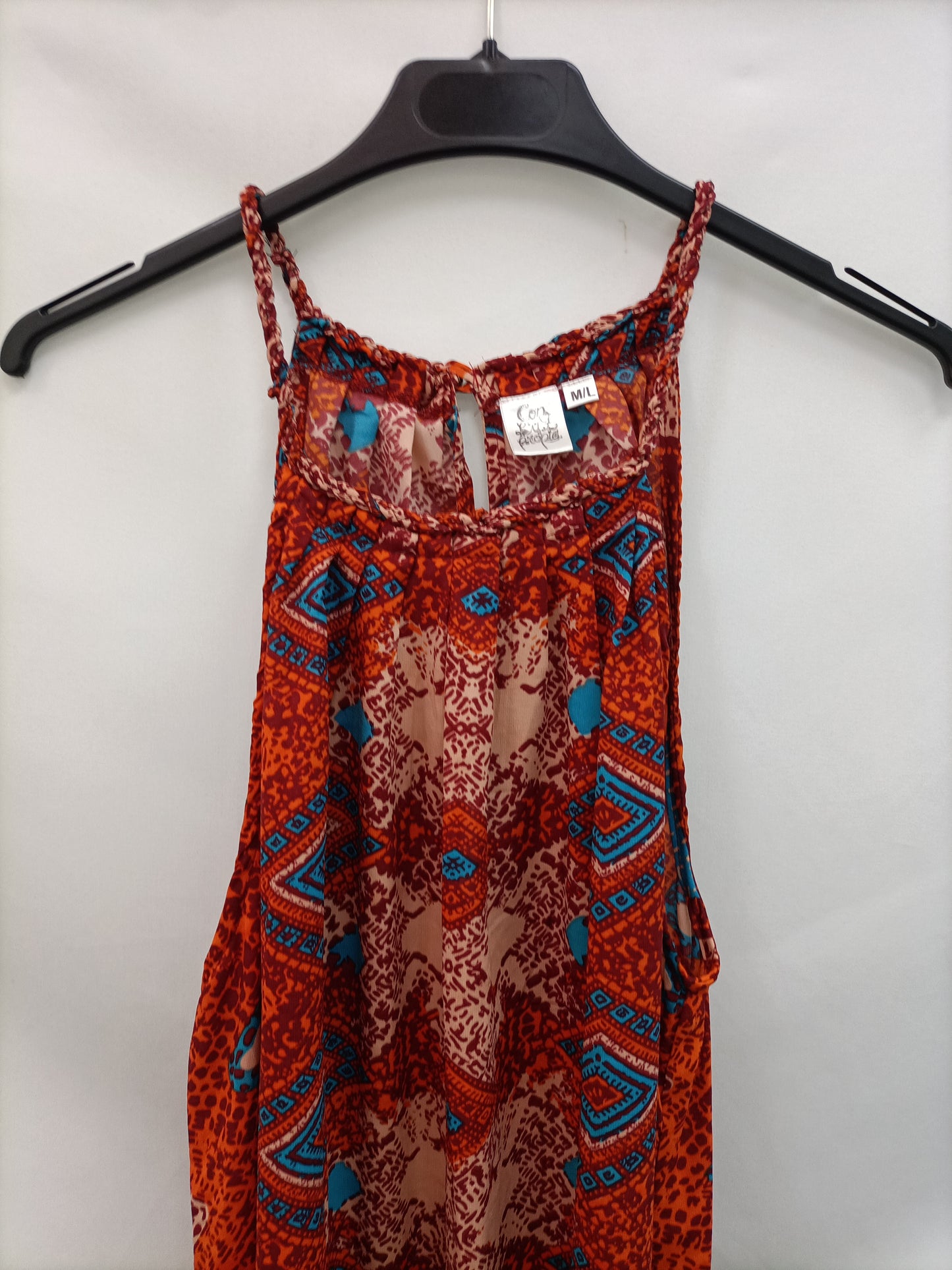 CON LUZ PROPIA. Vestido largo étnico T.m/l