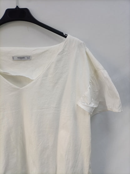 MANGO. Camiseta blanca T.m