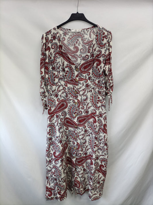 MANGO. Vestido midi amebas T.m