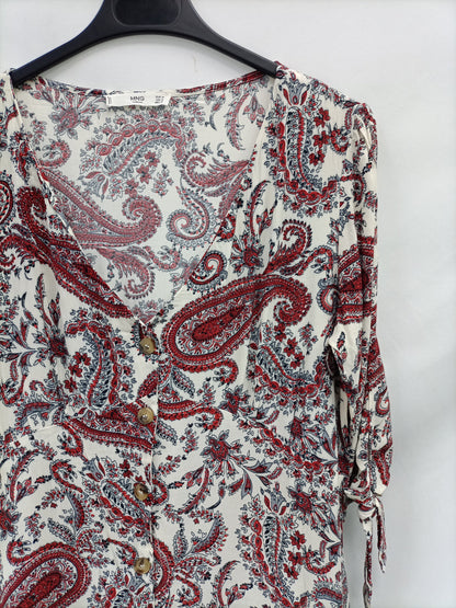 MANGO. Vestido midi amebas T.m