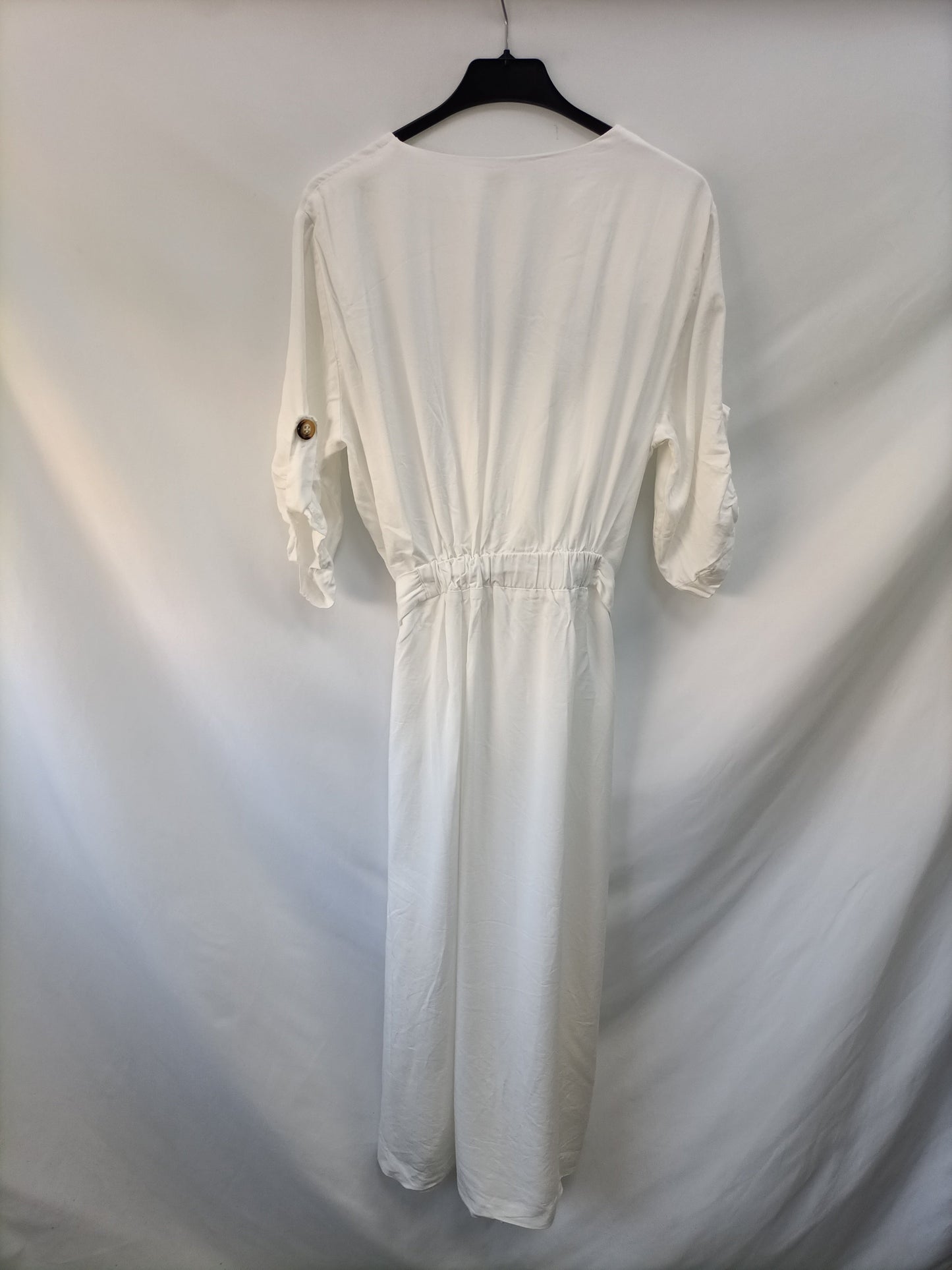 ZARA. Vestido midi blanco T.l