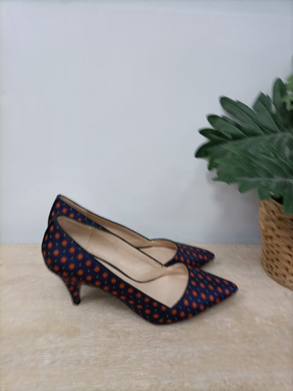 THE SHOES. zapatos azul flores T.37