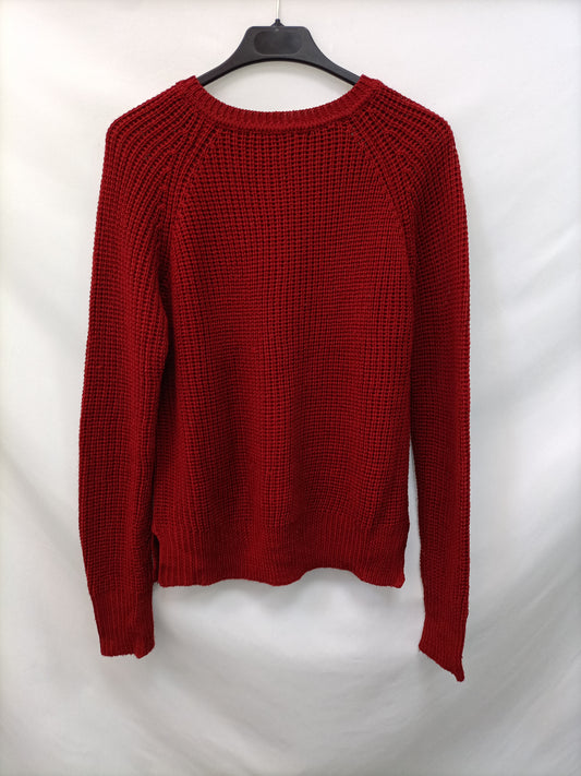 ZARA. Jersey burdeos botones T.l