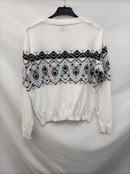 MANGO. Jersey blanco dibujos T.m