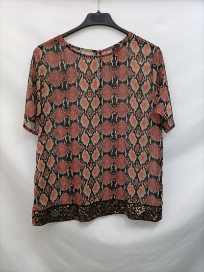 MANGO. Ts sequin print blouse