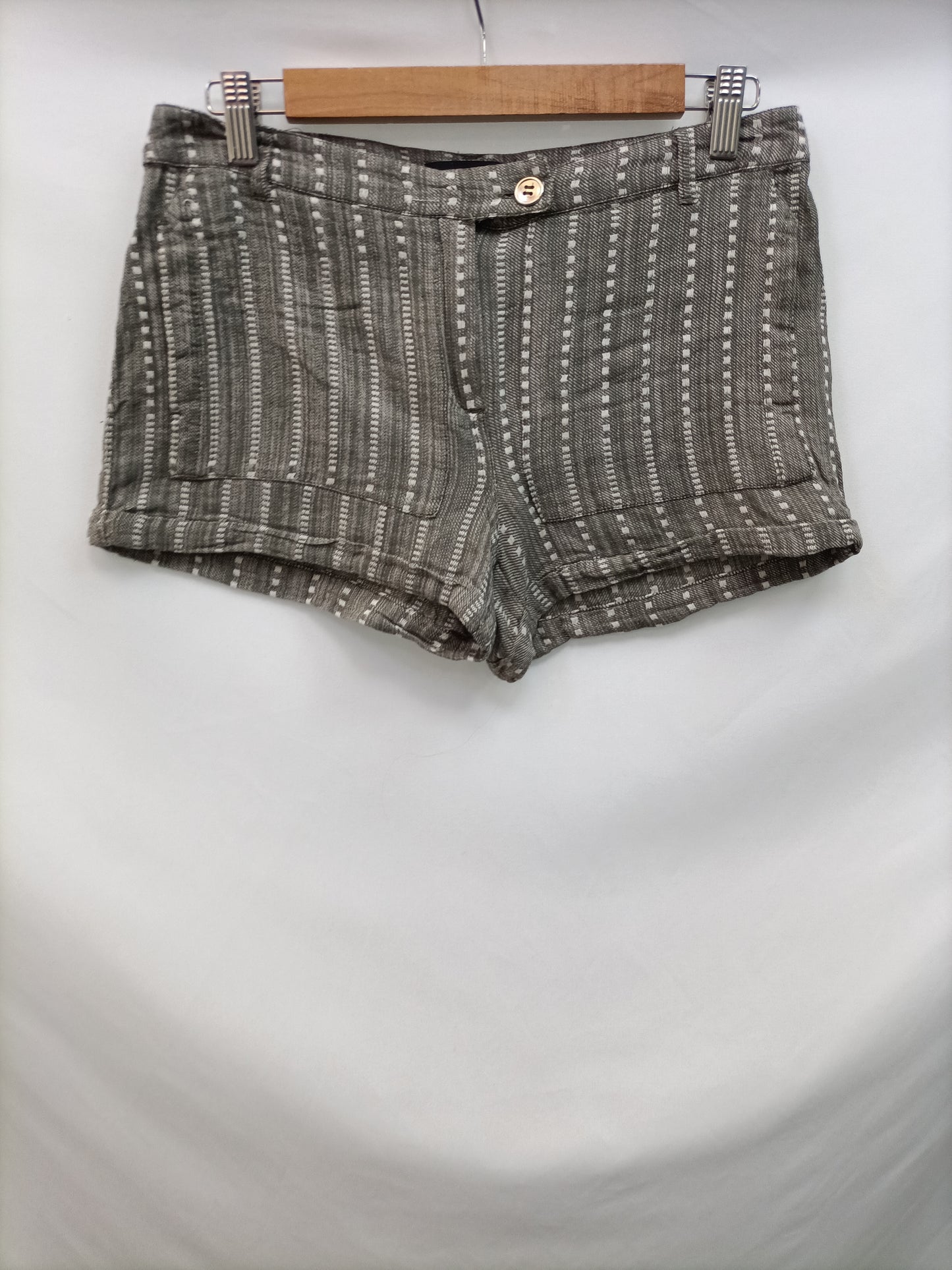 MANGO. Shorts gris algodón T.36