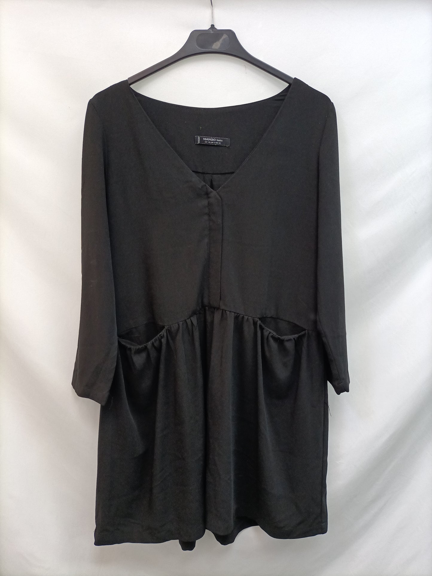 MANGO. Vestido negro Fluido T.xs