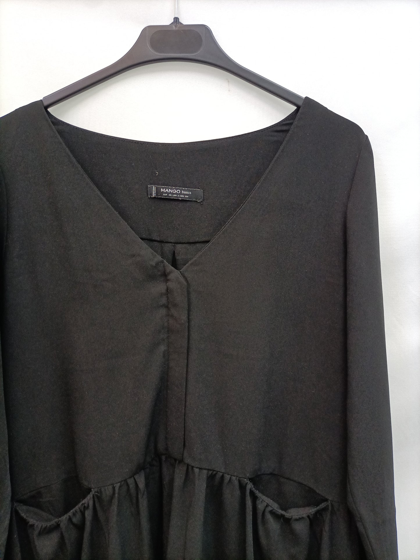 MANGO. Vestido negro Fluido T.xs