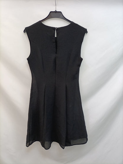 MANGO. Black textured dress T.xs