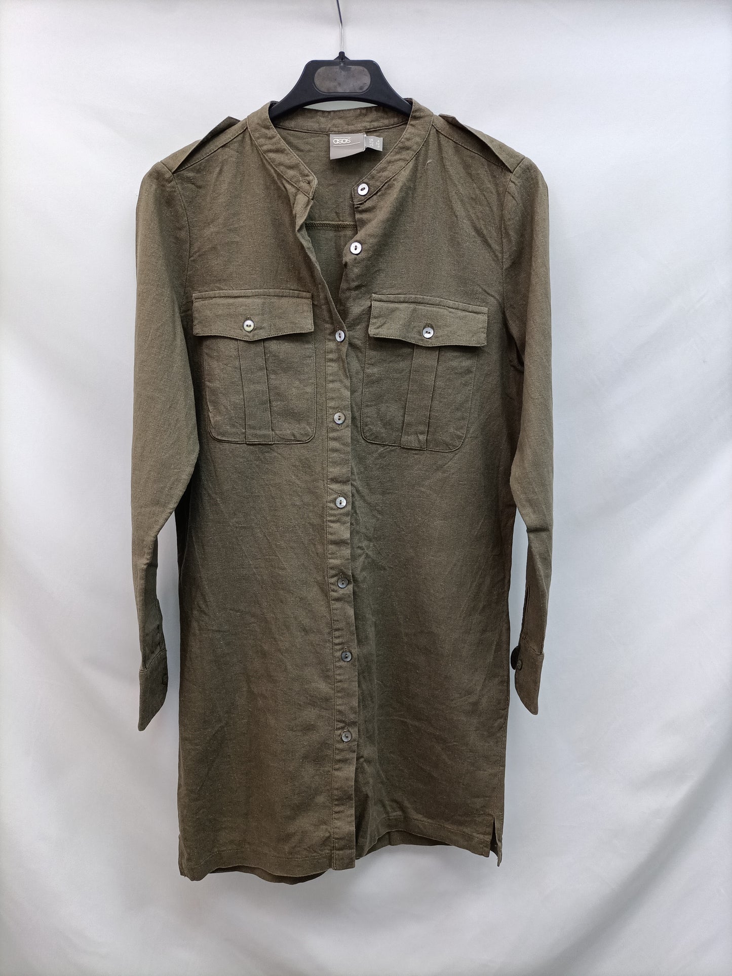 ASOS. Vestido camisero lino T32