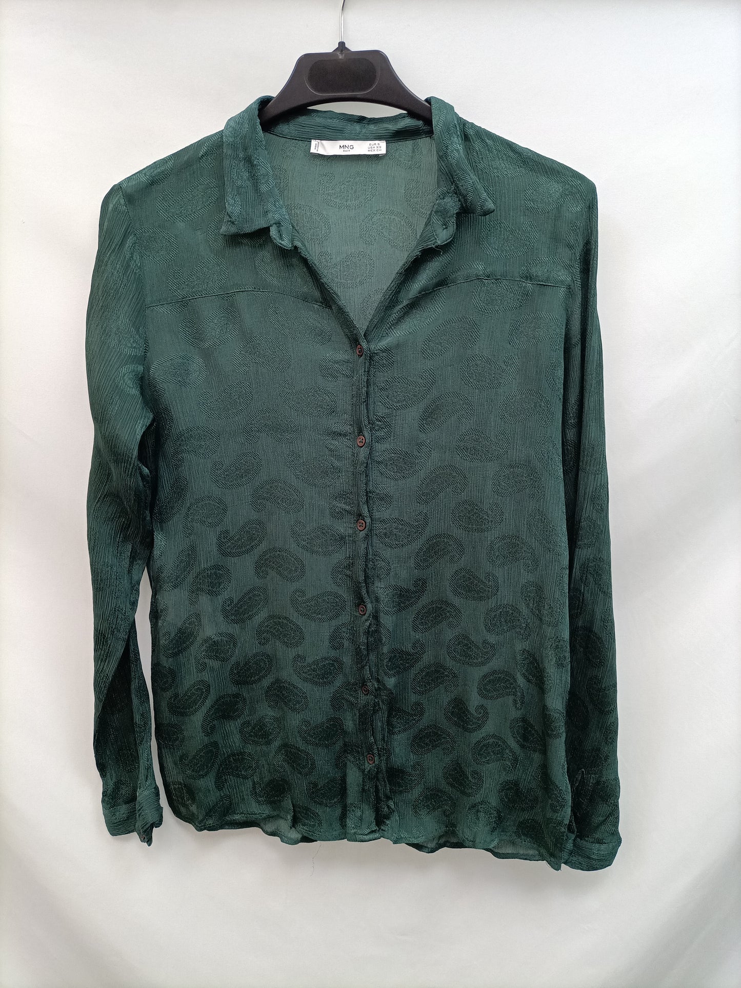 MANGO. Amoeba Green Ts Blouse