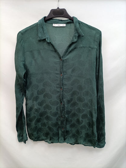 MANGO. Amoeba Green Ts Blouse