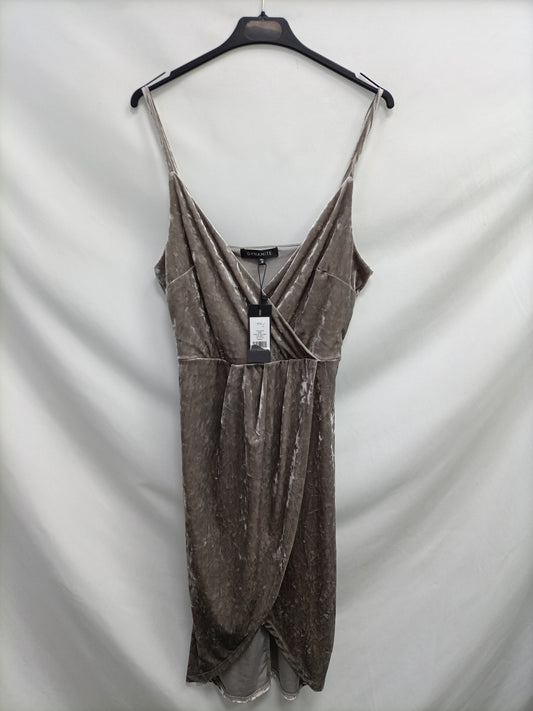 DYNAMITE. Vestido midi terciopelo T.s