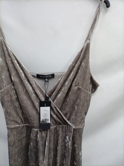 DYNAMITE. Vestido midi terciopelo T.s