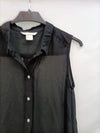 H&M. Blusa negra semitranparente T.36