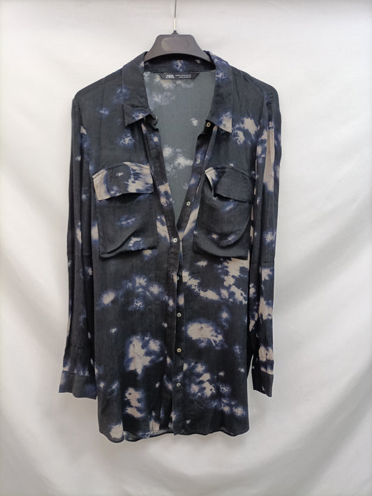 ZARA. Blusa larga tie dye T.xs
