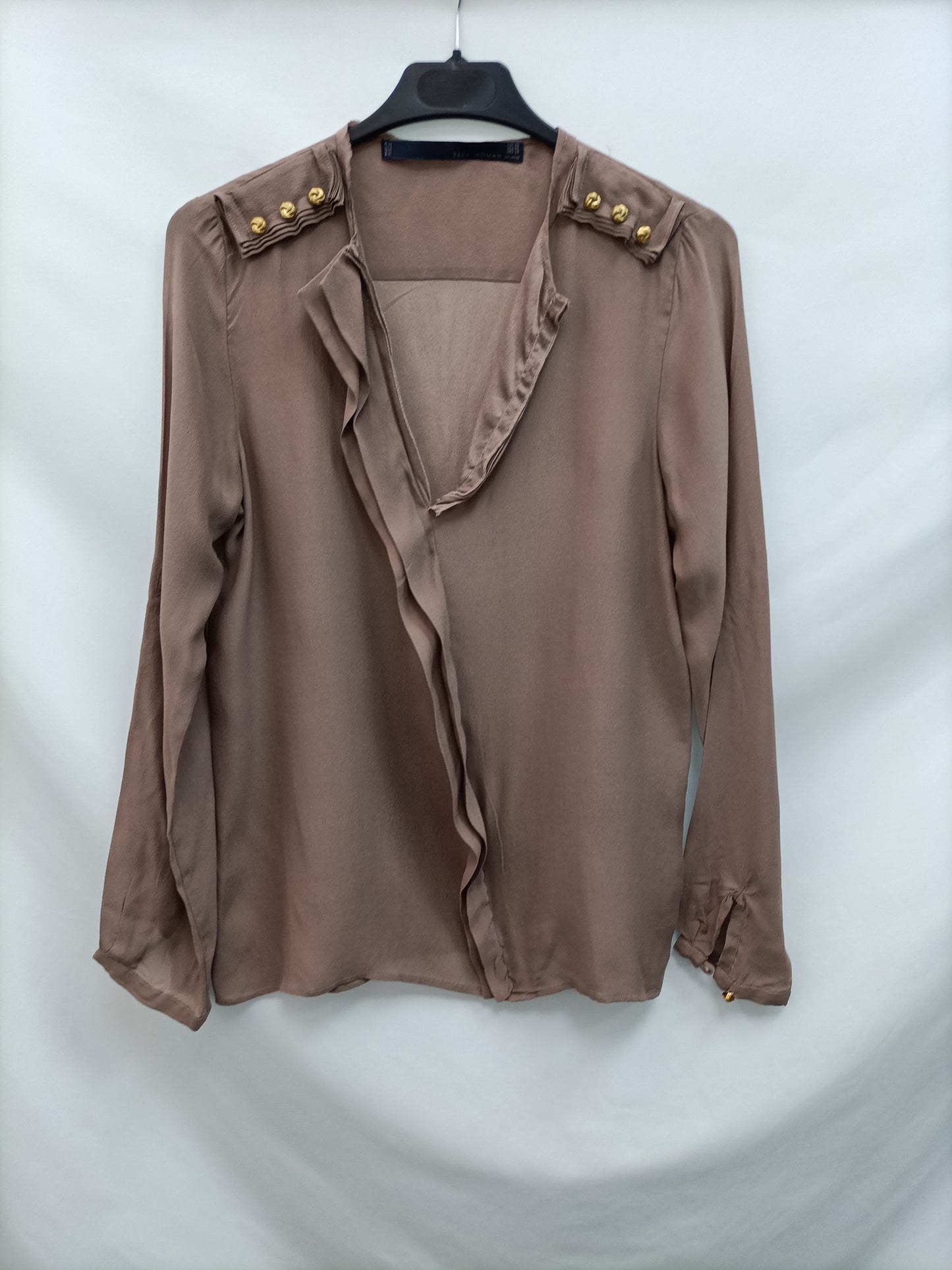 ZARA. Blusa Botones Dorados T.xs