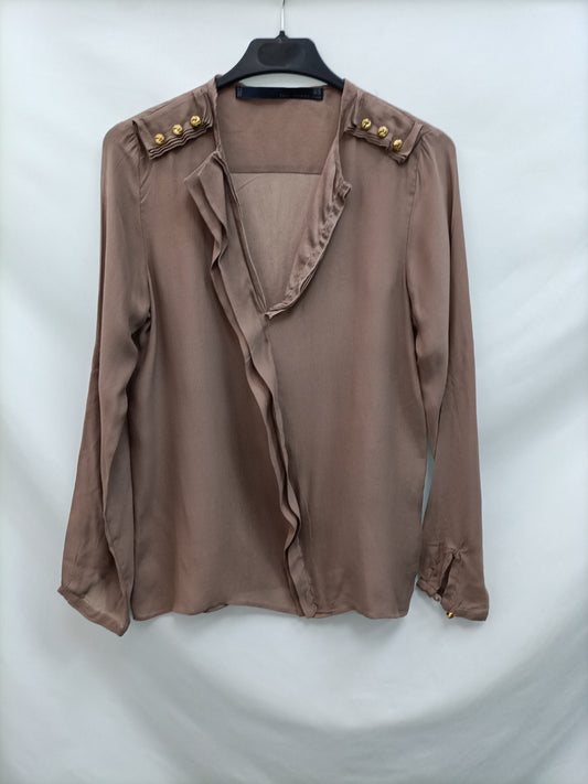 ZARA. Blusa Botones Dorados T.xs