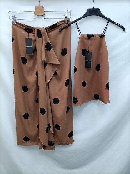 SFERA. Falda midi lunares T.s