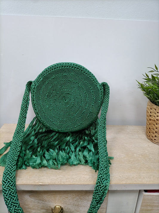 FIONA FERRER. Bolso redondo cuerda