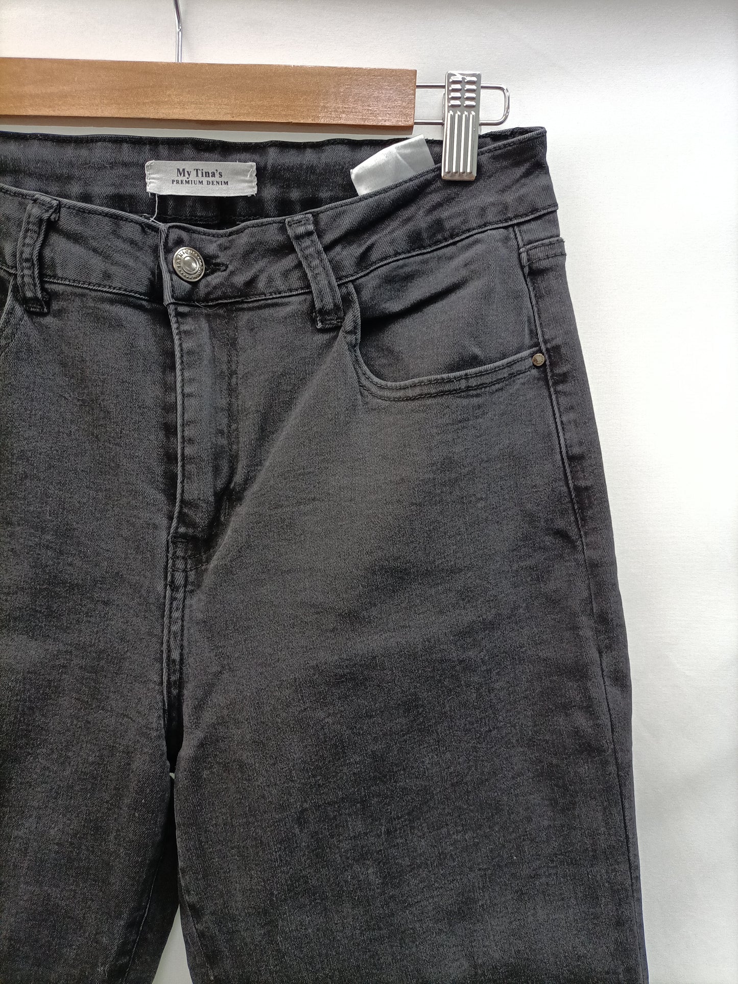 MY TINA'S. Denim negro recto T.l