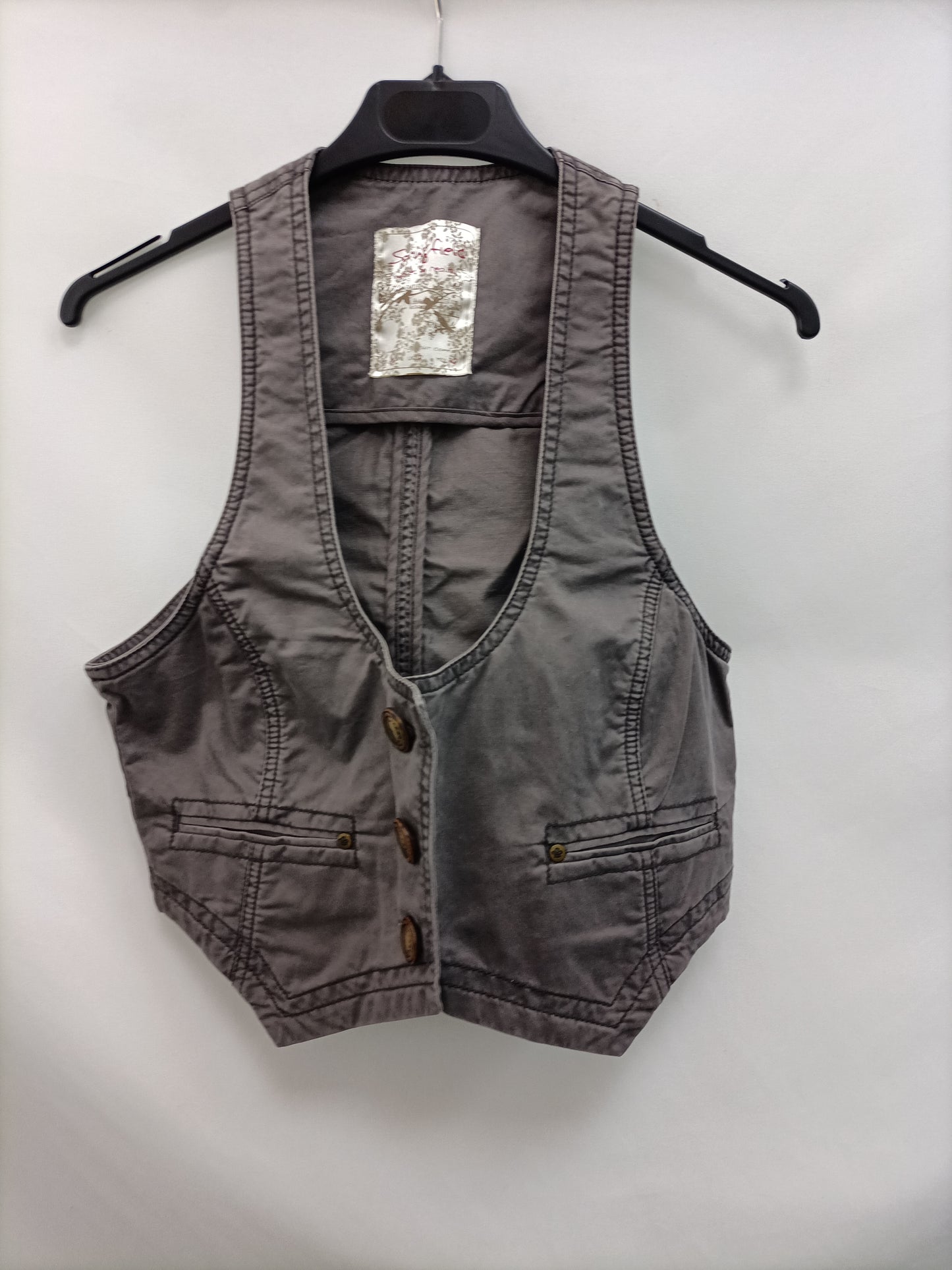 SPRINGFIELD. Chaleco gris denim T.40(s/m)