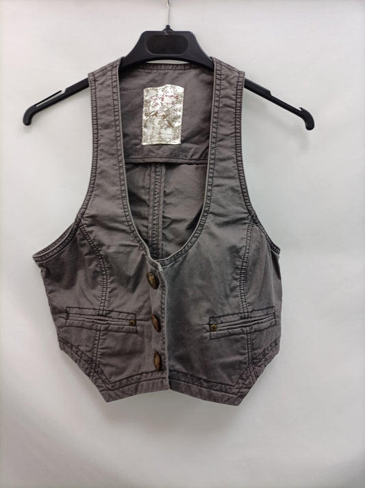 SPRINGFIELD. Chaleco gris denim T.40(s/m)